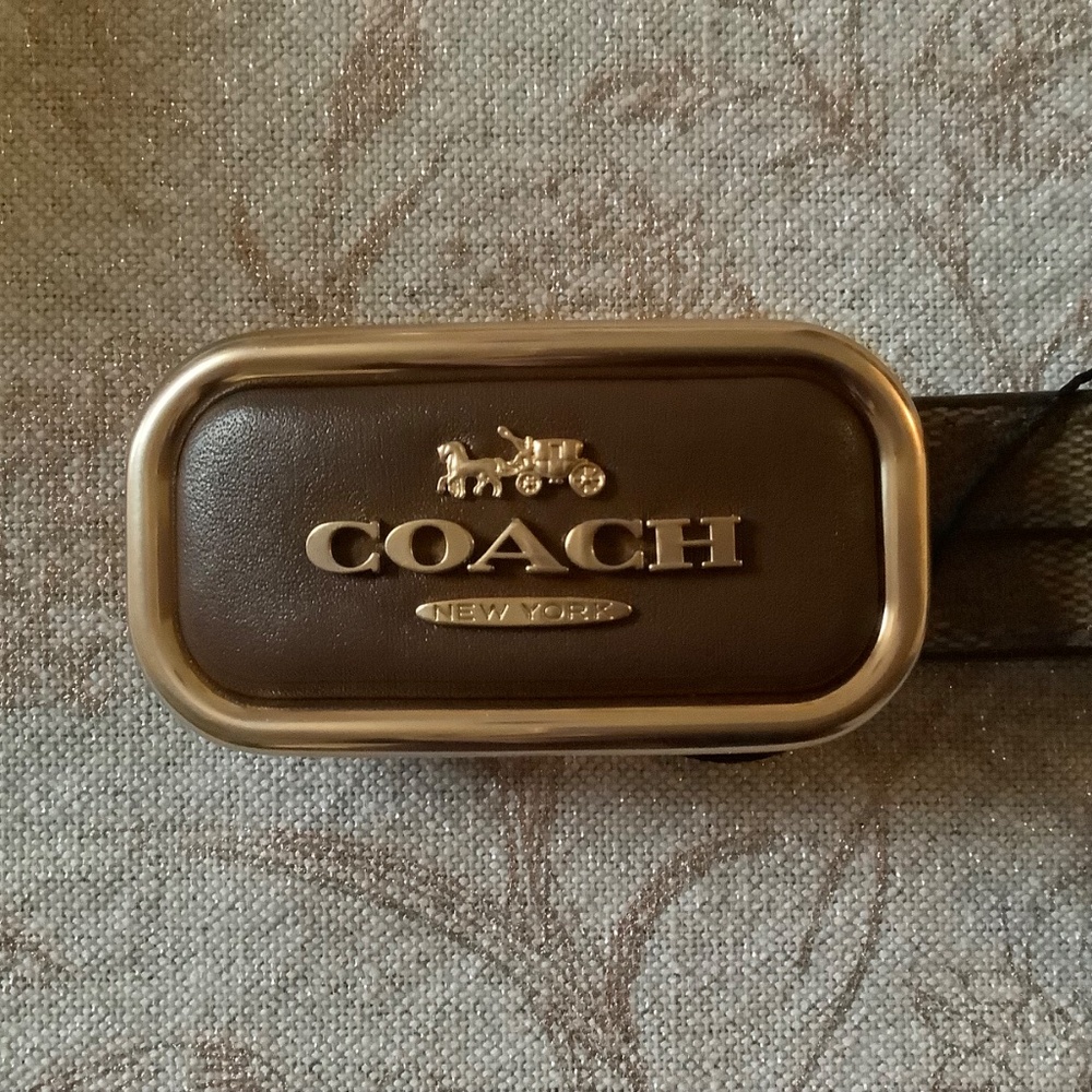 COACH Signature Buckle Cut To Size Morgan Belt, 25 Mm In Tan/Brown OS - Picture 2 of 11
